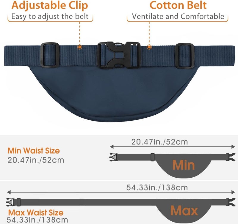 Syican Large Fanny Pack for Women Men - Waist bag with 3-Zipper Pockets, Gifts for Enjoy Sports Traveling Workout Casual Hands-Free crossbody bags Fits MAX 7.9'' iPad & 6.6'' Phone - Image 4